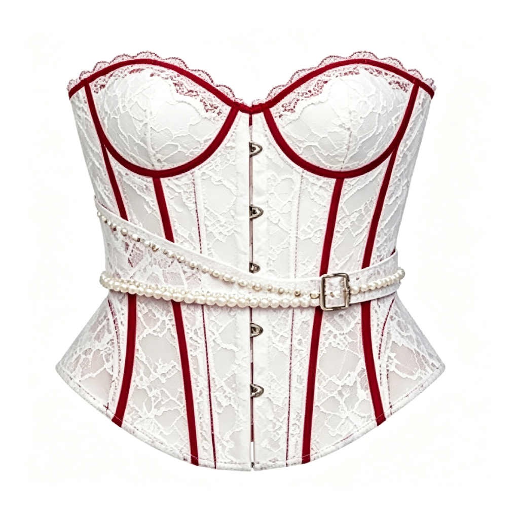Ivory Lace Detailed Corset Top