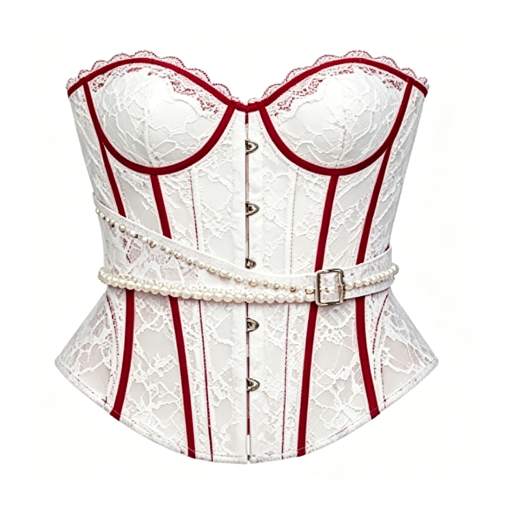 Ivory Lace Detailed Corset Top