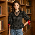 Charcoal Dot Print Casual Camisole