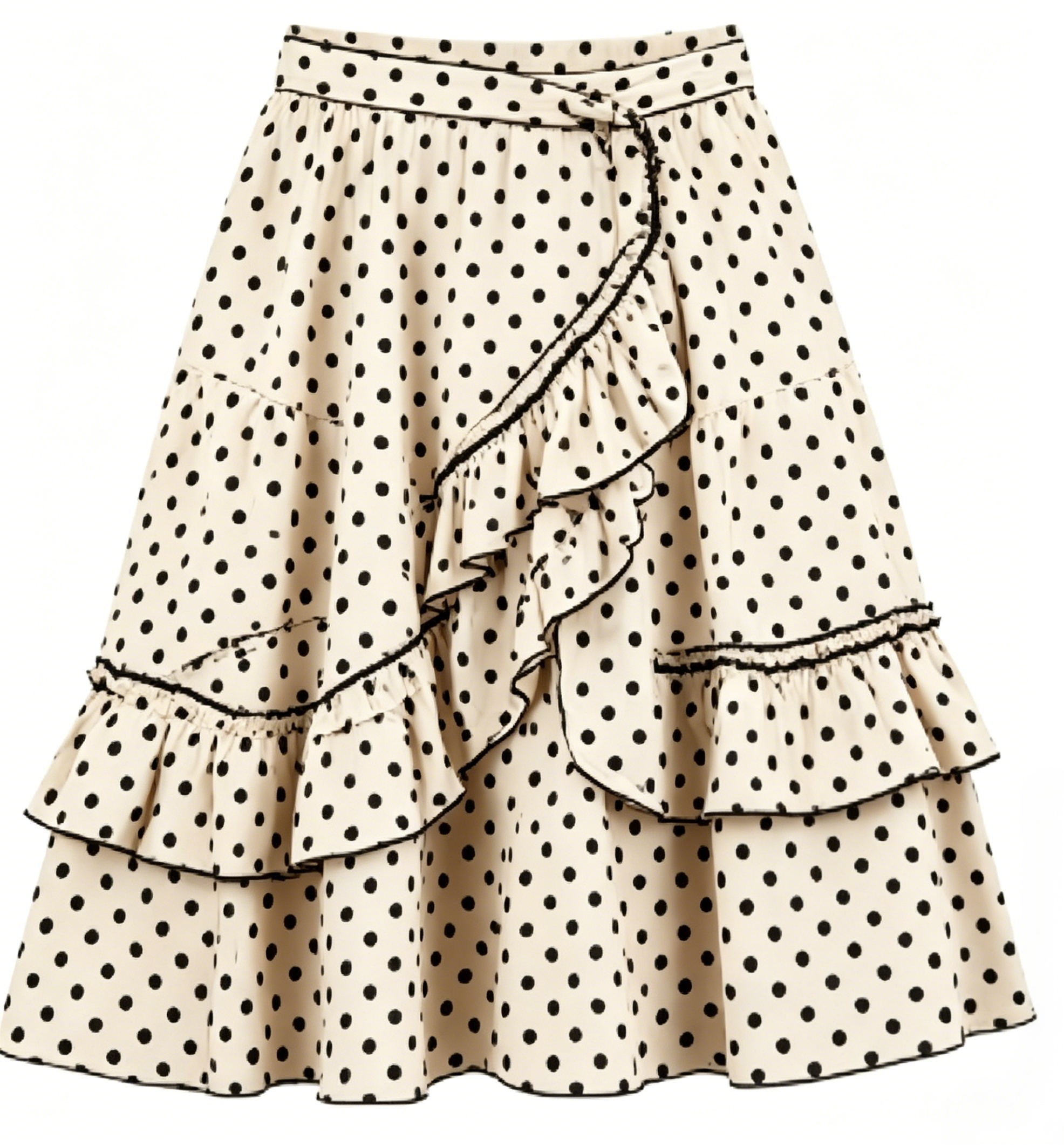 Olive Pleated High Waist Midi Skirt